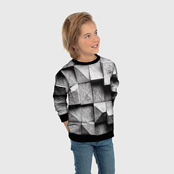 Свитшот детский Каменные плиты и обман зрения, цвет: 3D-черный — фото 2