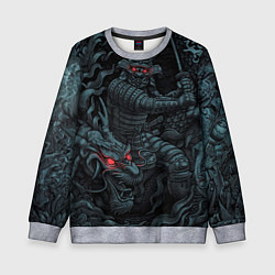 Свитшот детский Samurai and dragon, цвет: 3D-меланж