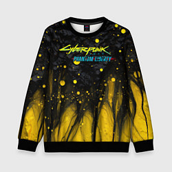 Свитшот детский Cyberpunk 2077 phantom liberty black gold, цвет: 3D-черный