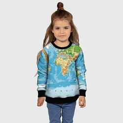 Свитшот детский Атлас мира, цвет: 3D-черный — фото 2