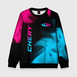 Детский свитшот Chery - neon gradient: надпись, символ