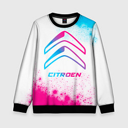 Свитшот детский Citroen neon gradient style, цвет: 3D-черный