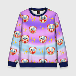 Свитшот детский Узор с Клоунами, цвет: 3D-синий
