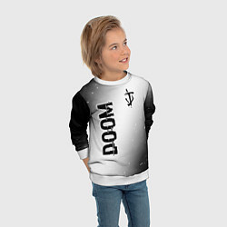 Свитшот детский Doom glitch на светлом фоне: надпись, символ, цвет: 3D-белый — фото 2