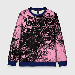 Свитшот детский Блэкпинк - автографы, цвет: 3D-синий