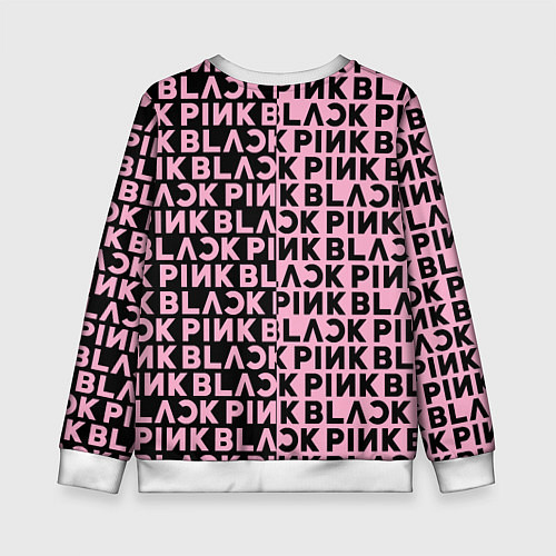 Детский свитшот Blackpink - pink text / 3D-Белый – фото 2