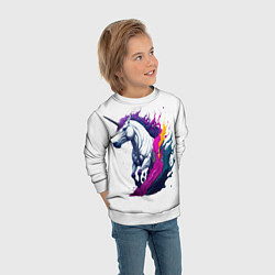 Свитшот детский Единорог в красках, цвет: 3D-белый — фото 2