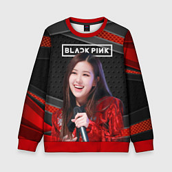 Свитшот детский Rose Blackpink black red, цвет: 3D-красный