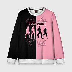 Свитшот детский Blackpink силуэт девушек, цвет: 3D-белый