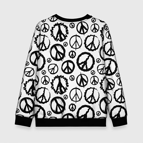 Детский свитшот Many peace logo / 3D-Черный – фото 2