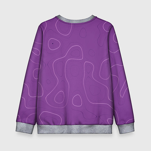 Детский свитшот Объемные разводы - яркий фиолетовый - узор Хуф и С / 3D-Меланж – фото 2