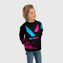 Свитшот детский Valorant - neon gradient, цвет: 3D-черный — фото 2