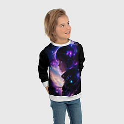 Свитшот детский Покорение космоса - девушка, цвет: 3D-белый — фото 2