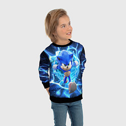 Свитшот детский Sonic electric waves, цвет: 3D-черный — фото 2