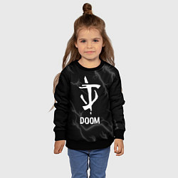 Свитшот детский Doom glitch на темном фоне, цвет: 3D-черный — фото 2
