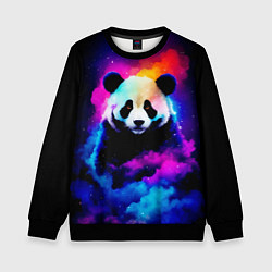 Свитшот детский Панда и краски, цвет: 3D-черный
