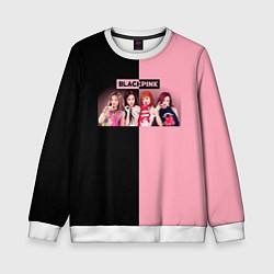 Свитшот детский Черно-розовый градиент Black Pink, цвет: 3D-белый