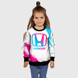 Свитшот детский Honda neon gradient style, цвет: 3D-черный — фото 2