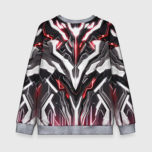 Детский свитшот Неоновая кибер броня красная / 3D-Меланж – фото 2