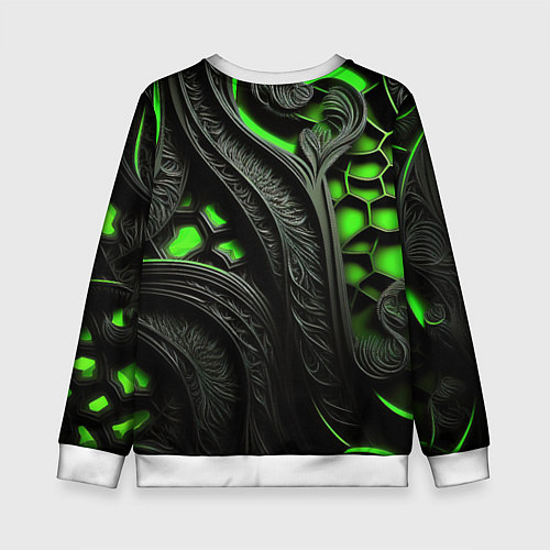 Детский свитшот Green black abstract / 3D-Белый – фото 2