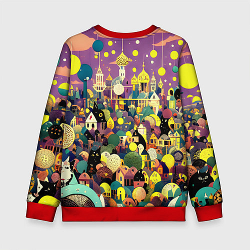Детский свитшот Праздничный город / 3D-Красный – фото 2