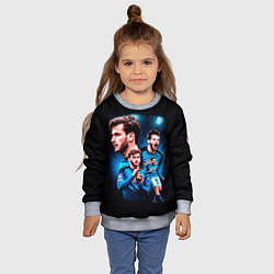 Свитшот детский Хвича Кварацхелия ФК Наполи, цвет: 3D-меланж — фото 2