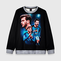 Свитшот детский Хвича Кварацхелия ФК Наполи, цвет: 3D-меланж