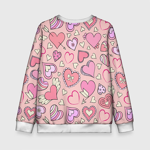 Детский свитшот Many many hearts / 3D-Белый – фото 2