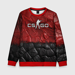 Детский свитшот CS GO red black texture