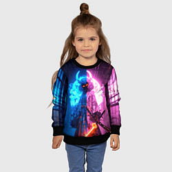 Свитшот детский Девушка кибер демон, цвет: 3D-черный — фото 2
