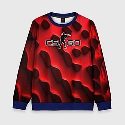 Свитшот детский CS GO black red abstract, цвет: 3D-синий