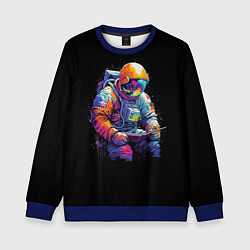 Свитшот детский Читающий космонавт, цвет: 3D-синий