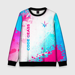 Свитшот детский Code Geass neon gradient style: надпись, символ, цвет: 3D-черный