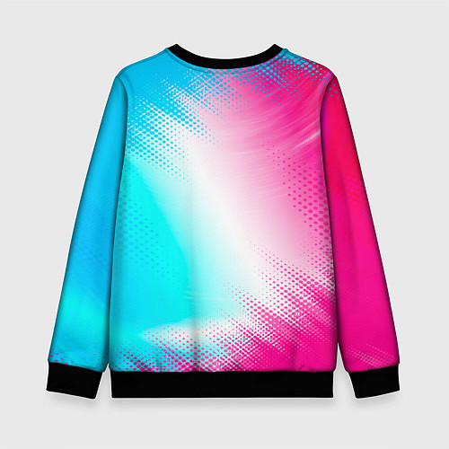 Детский свитшот Volkswagen neon gradient style / 3D-Черный – фото 2