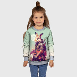 Свитшот детский Заяц на фоне луны - фантазия - нейросеть, цвет: 3D-меланж — фото 2
