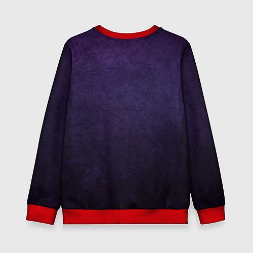 Детский свитшот Фиолетово-черный градиент / 3D-Красный – фото 2