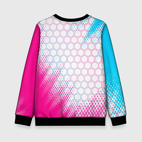 Детский свитшот FAW neon gradient style: надпись, символ / 3D-Черный – фото 2