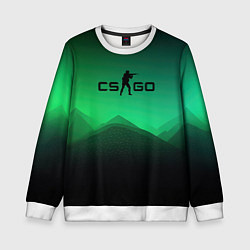 Свитшот детский CS GO green black background, цвет: 3D-белый