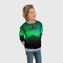 Свитшот детский CS GO green black background, цвет: 3D-меланж — фото 2