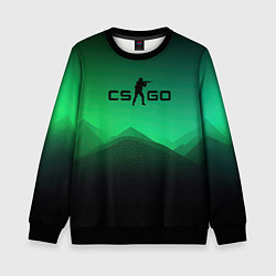 Свитшот детский CS GO green black background, цвет: 3D-черный