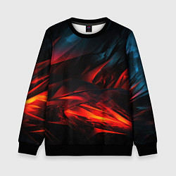 Свитшот детский Red black abstract, цвет: 3D-черный