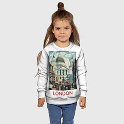 Свитшот детский Собор Святого Павла, Лондон, цвет: 3D-белый — фото 2
