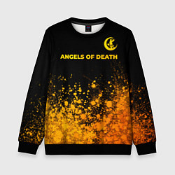 Свитшот детский Angels of Death - gold gradient: символ сверху, цвет: 3D-черный