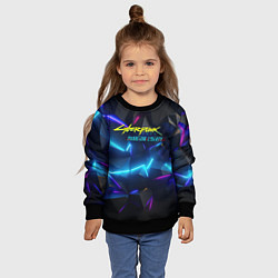 Свитшот детский Cyberpunk неоновые плиты, цвет: 3D-черный — фото 2
