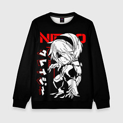 Свитшот детский Nier automata - черный и красный, цвет: 3D-черный