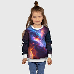 Свитшот детский Туманность дракона, цвет: 3D-белый — фото 2