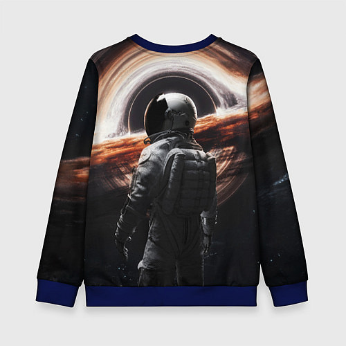 Детский свитшот Черная дыра - космонавт / 3D-Синий – фото 2