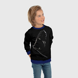 Свитшот детский Хищник на черном фоне, цвет: 3D-синий — фото 2