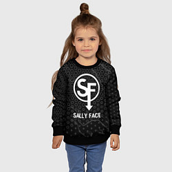 Свитшот детский Sally Face glitch на темном фоне, цвет: 3D-черный — фото 2
