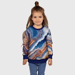 Свитшот детский Волнистая разноцветная яшма, цвет: 3D-синий — фото 2